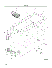 05 - Cabinet parts for Frigidaire Freezer FFC07K1FW0 from AppliancePartsPros.com