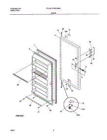 03 - Door parts for Frigidaire Freezer FFU14FC4AW0 from AppliancePartsPros.com