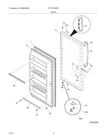 03 - Door parts for Frigidaire Freezer FFU17F5HWN from AppliancePartsPros.com