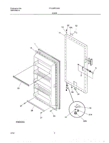 03 - Door parts for Frigidaire Freezer FFU20FC3AW0 from AppliancePartsPros.com