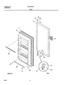 03 - Door parts for Frigidaire Freezer FFU21K2CW1 from AppliancePartsPros.com