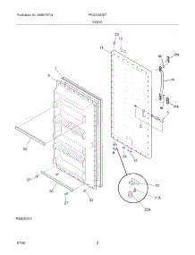 03 - Door parts for Frigidaire Freezer FFU2124DW7 from AppliancePartsPros.com