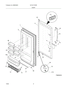03 - Door parts for Frigidaire Freezer GLFH21F8HBD from AppliancePartsPros.com