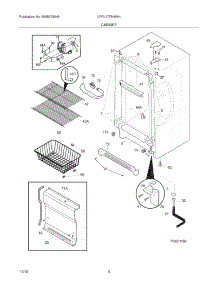 05 - Cabinet parts for Frigidaire Freezer LFFU17F5HWH from AppliancePartsPros.com