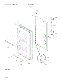 03 - Door parts for Frigidaire Freezer TFFU2065FWA from AppliancePartsPros.com