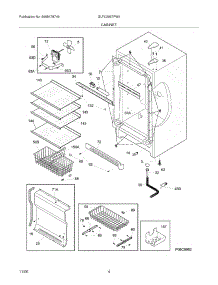 05 - Cabinet parts for Frigidaire Freezer GLFU2067FW4 from AppliancePartsPros.com