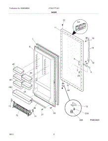 03 - Door parts for Frigidaire Freezer LFUH21F7LM1 from AppliancePartsPros.com