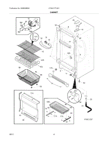 05 - Cabinet parts for Frigidaire Freezer LFUH21F7LM1 from AppliancePartsPros.com