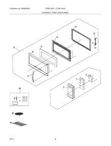 05 - Controls,Door parts for Frigidaire Microwave CFMV154CLSA from AppliancePartsPros.com