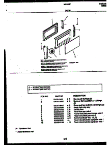 03 - Door Parts parts for Frigidaire Microwave MC850P3 from AppliancePartsPros.com