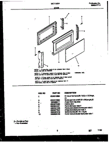 03 - Door Parts parts for Frigidaire Microwave MCT1380A2 from AppliancePartsPros.com
