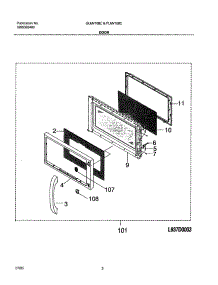 03 - Door parts for Frigidaire Microwave PLMV168CC1 from AppliancePartsPros.com