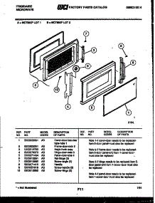 03 - Door Parts parts for Frigidaire Microwave MCT890P2 from AppliancePartsPros.com