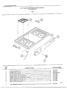 30" Floor / Top parts for Frigidaire Range 2478B from AppliancePartsPros.com