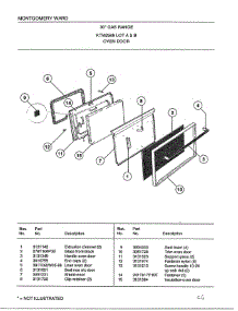 30" Gas Range /  Oven Door parts for Frigidaire Range 2568B from AppliancePartsPros.com