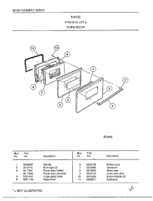 Range-Oven Door parts for Frigidaire Range 2819A from AppliancePartsPros.com
