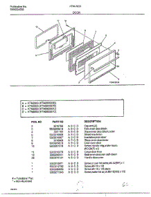Door parts for Frigidaire Range 2833-80B from AppliancePartsPros.com
