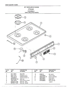 30" Range / Top And Related parts for Frigidaire Range 2420A from AppliancePartsPros.com