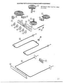 Electric Top And Oven Elements With Controls parts for Frigidaire Range 2530D from AppliancePartsPros.com