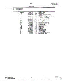 Burner Page 2 parts for Frigidaire Range 280447C from AppliancePartsPros.com