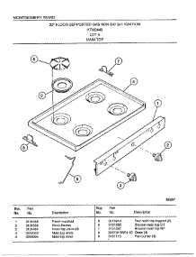 30" / Main Top parts for Frigidaire Range 2440A from AppliancePartsPros.com