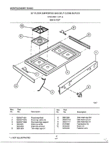 Main Top parts for Frigidaire Range 2891 from AppliancePartsPros.com