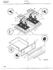 Top / Drawer parts for Frigidaire Range 2883-80A from AppliancePartsPros.com