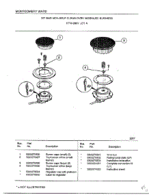 Burners parts for Frigidaire Range 2861A from AppliancePartsPros.com