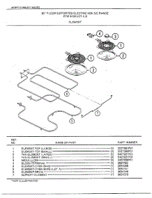 30" Floor / Element parts for Frigidaire Range 4438A from AppliancePartsPros.com