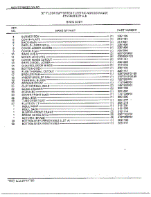 30" Floor / Basic Body Page 2 parts for Frigidaire Range 4438A from AppliancePartsPros.com