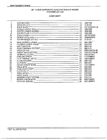 30" Floor / Basic Body Page 2 parts for Frigidaire Range 4428A from AppliancePartsPros.com