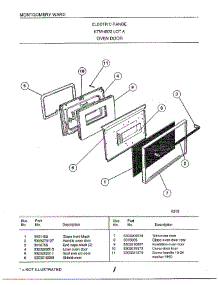 Oven Door parts for Frigidaire Range 4833A from AppliancePartsPros.com