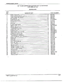 30" Floor / Backguard Page 2 parts for Frigidaire Range 4488A from AppliancePartsPros.com