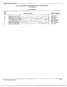 30" Floor / Oven Door Page 2 parts for Frigidaire Range 4488B from AppliancePartsPros.com