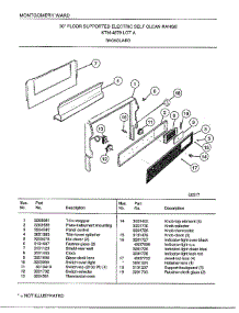 Self Clean Range / Backguard parts for Frigidaire Range 4879A from AppliancePartsPros.com