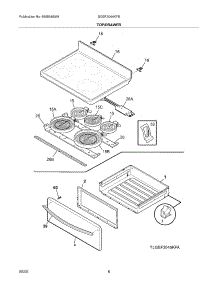 07 - Top / Drawer parts for Frigidaire Range BGEF3044KFB from AppliancePartsPros.com