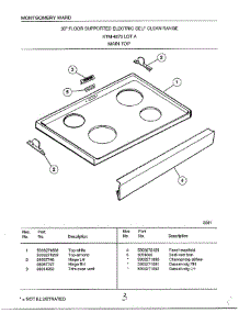 Main Top parts for Frigidaire Range 4873A from AppliancePartsPros.com