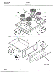 Top / Drawer parts for Frigidaire Range 4874-87A from AppliancePartsPros.com