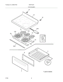 07 - Top / Drawer parts for Frigidaire Range BGEF3032KWB from AppliancePartsPros.com