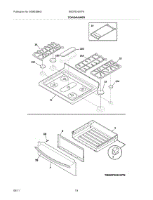 09 - Top / Drawer parts for Frigidaire Range BGGF3042KFN from AppliancePartsPros.com