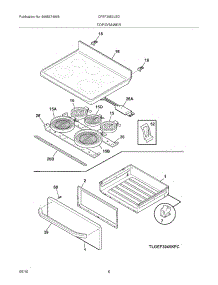 07 - Top / Drawer parts for Frigidaire Range CFEF3052LSD from AppliancePartsPros.com