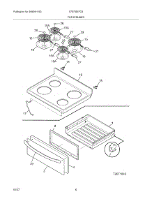 07 - Top / Drawer parts for Frigidaire Range CFEF355FCB from AppliancePartsPros.com