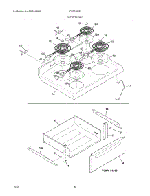 07 - Top / Drawer parts for Frigidaire Range CFEF358EQ1 from AppliancePartsPros.com