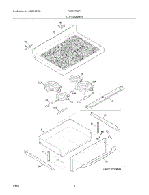 07 - Top / Drawer parts for Frigidaire Range CFEF372BC3 from AppliancePartsPros.com