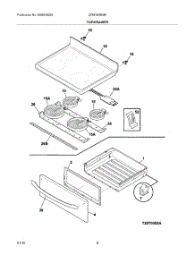 07 - Top / Drawer parts for Frigidaire Range CFEF366EMK from AppliancePartsPros.com