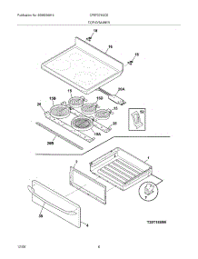 07 - Top / Drawer parts for Frigidaire Range CFEF376GCE from AppliancePartsPros.com