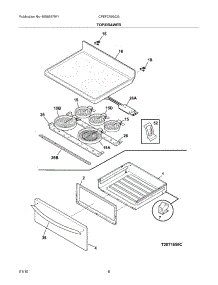 07 - Top / Drawer parts for Frigidaire Range CFEF376GCG from AppliancePartsPros.com