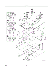 05 - Burner parts for Frigidaire Range CFGF368GBE from AppliancePartsPros.com