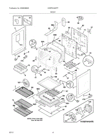 05 - Body parts for Frigidaire Range CGEF3042KFF from AppliancePartsPros.com