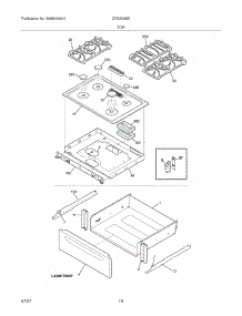 09 - Top / Drawer parts for Frigidaire Range CFGS365ES5 from AppliancePartsPros.com